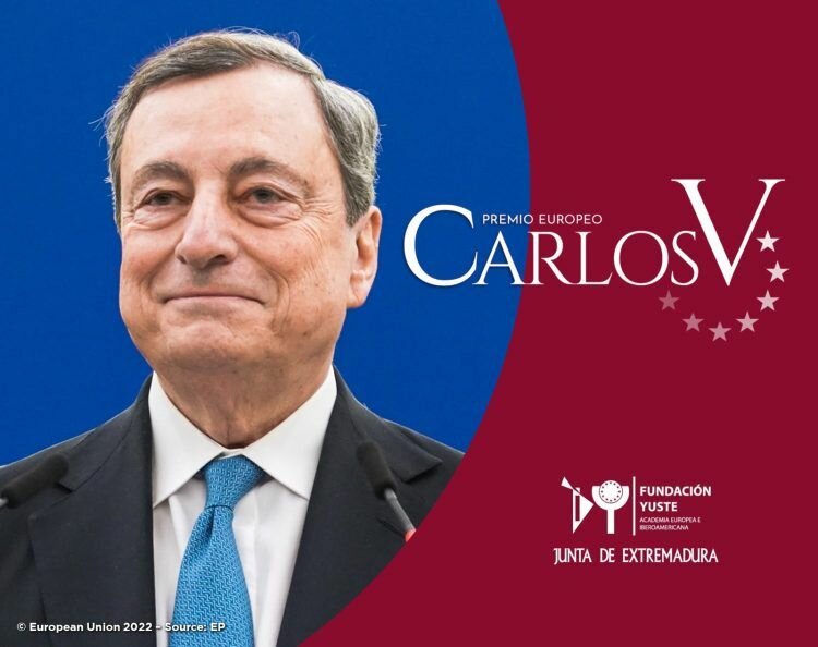 El expresidente hasta 2019 del Banco Central Europeo, Mario Draghi, Premio Carlos V
